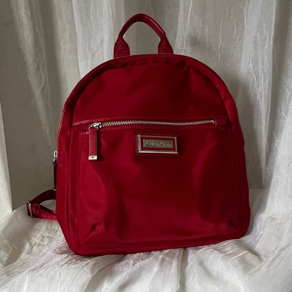 NEW Calvin Klein Petite Red Nylon Backpack